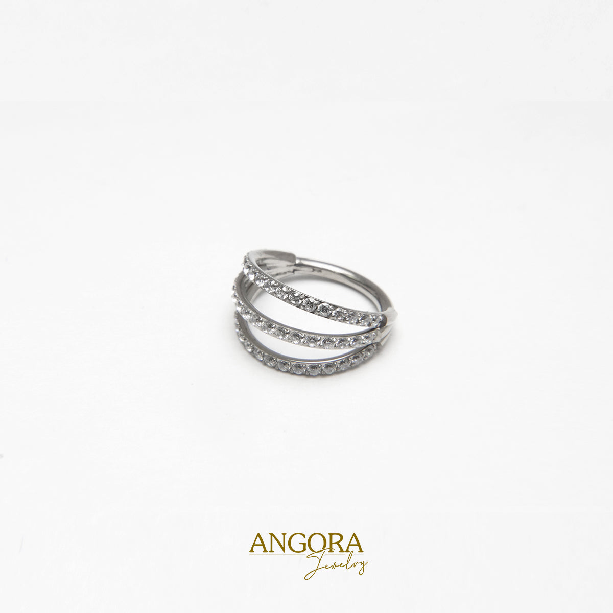 Anillo Triple Clicker Zirconia