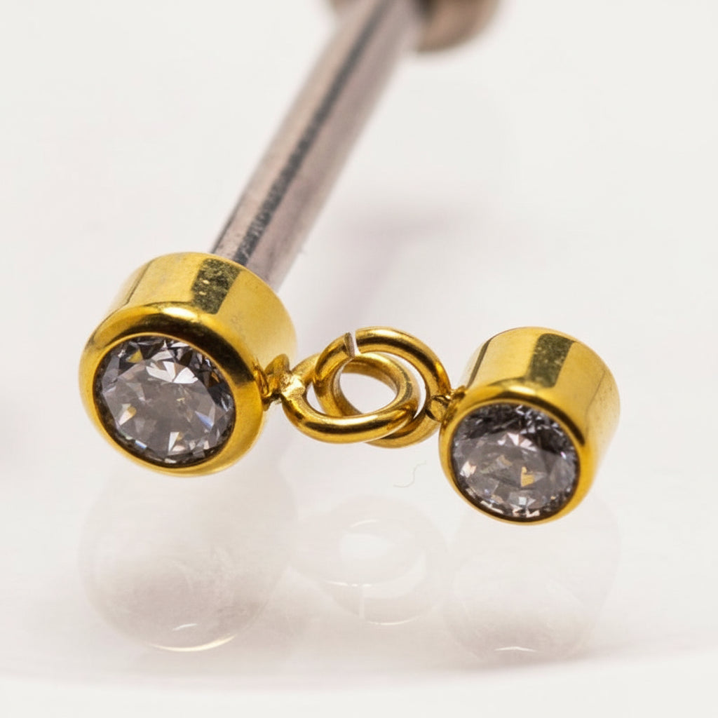 Colgante doble cabujón