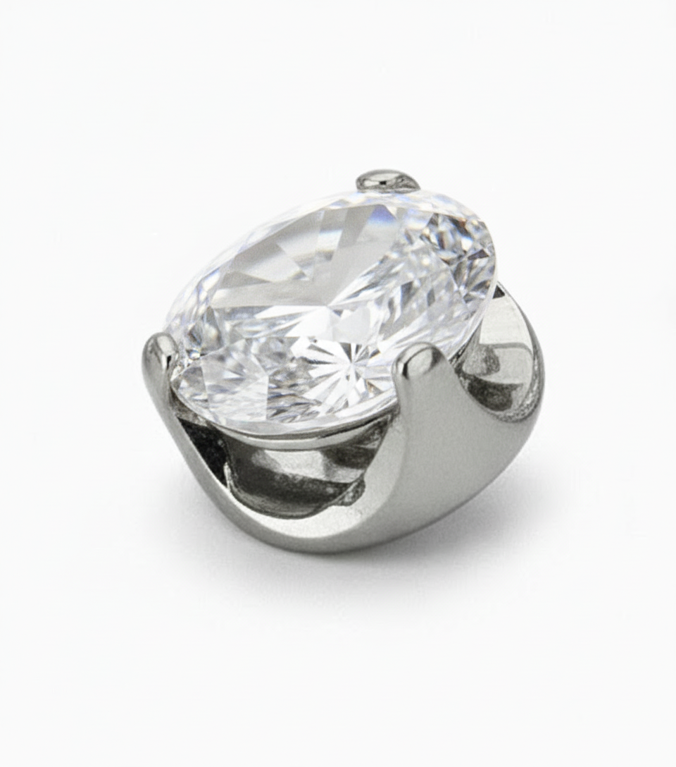 Joya corona de circonita natural, para piercing en lóbulo, lóbulos superiores, caracola.