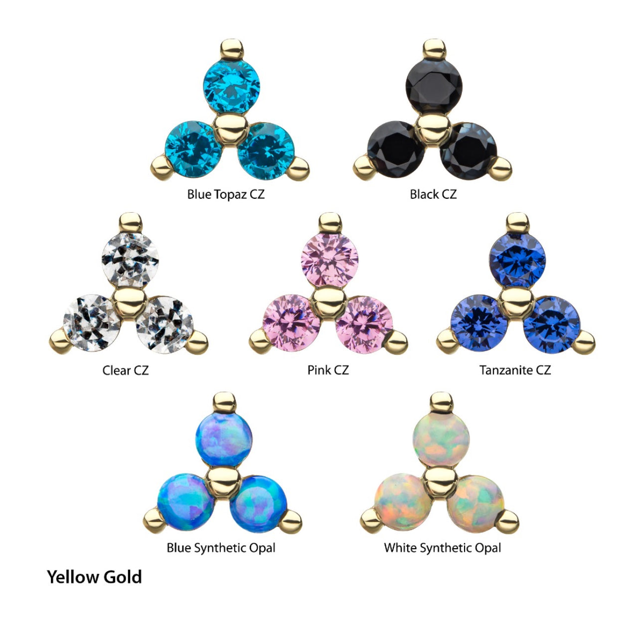 Trinity Blue Solid Gold 14k