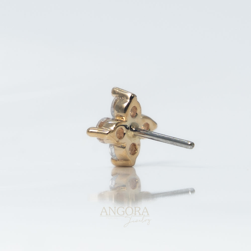 Joyería piercing Mi Estrella, Pequeño Verano Push Pin oro macizo 14k