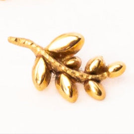 Hoja pequeña oro 14k