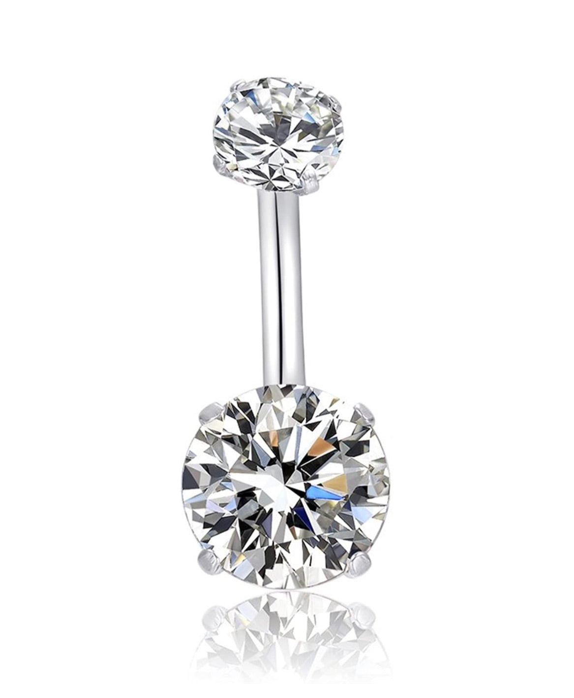 Navel Ring Double Zirconia