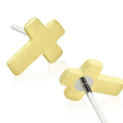 Pasador cruzado de oro macizo de 14 k