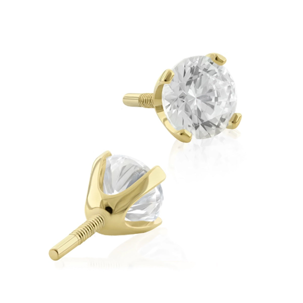 Circonita cúbica Oro macizo de 14k