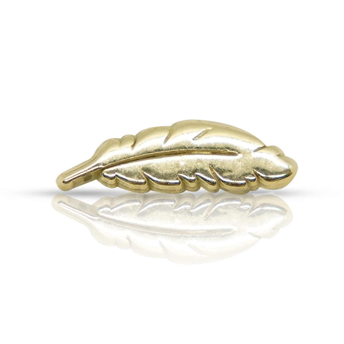 Top de Plumas Oro Sólido de 14k
