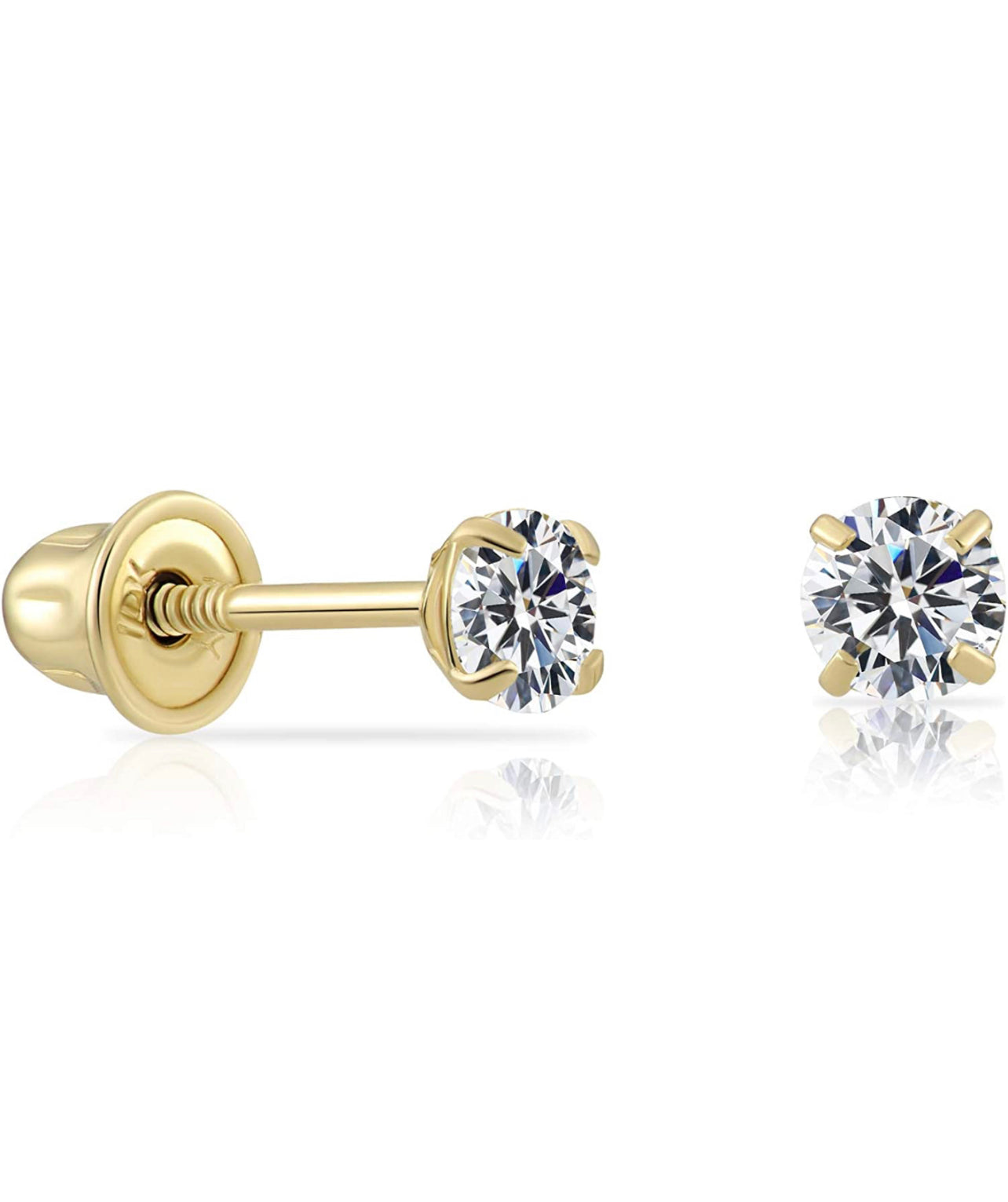 Pendientes de circonita cúbica en oro de 14k
