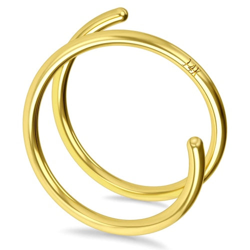 Double Hoop Gold 14k