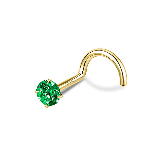 Nostril Cubic Zirconia 14k Solid Gold