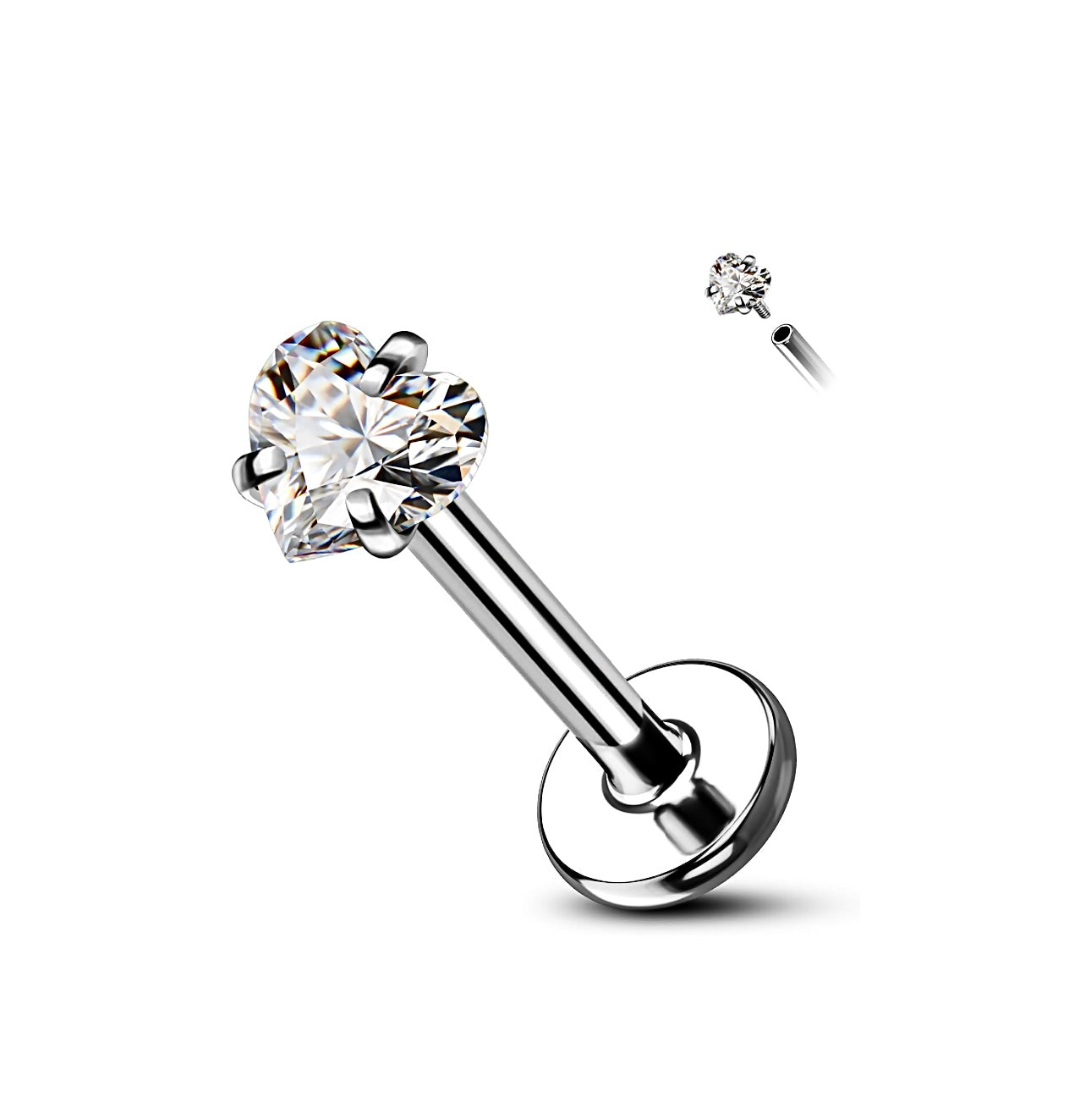 Heart cubic zirconia