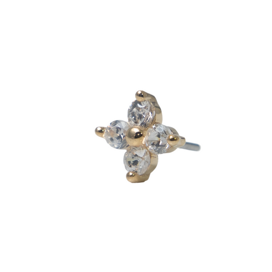 Joyería piercing Mi estrella, Little Summer Push Pin oro macizo 14k
