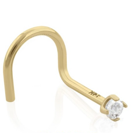 Nostril Cubic Zirconia 14k Solid Gold