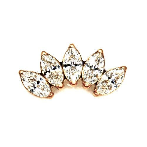 Cluster marquise five flower