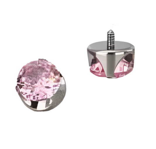Crown natural zirconia jewel, for lobe piercing, upper lobes, conch.