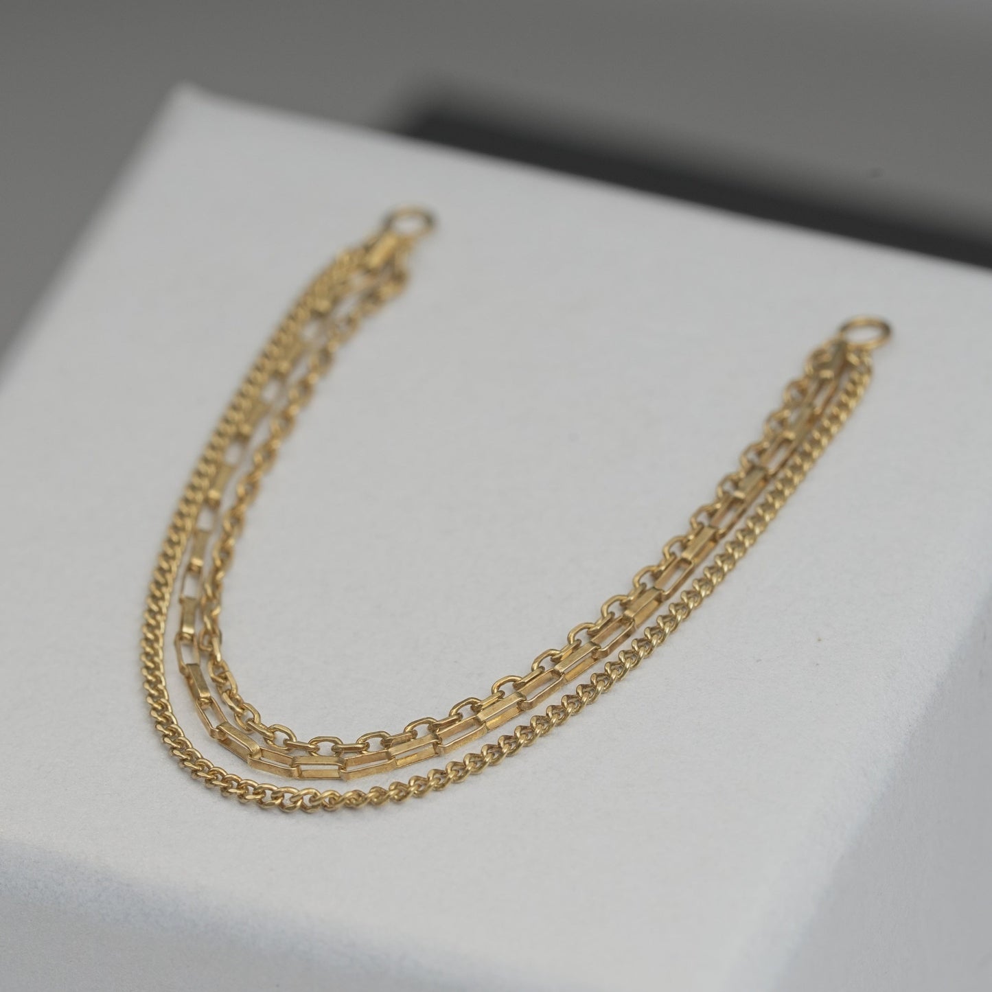 Chain for percing Triple Naste Solid Gold 14k