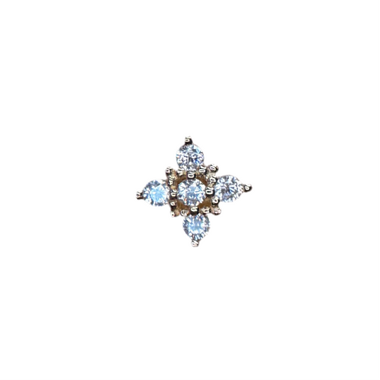 Joya de ojos lindos para piercing, oro macizo de 14k