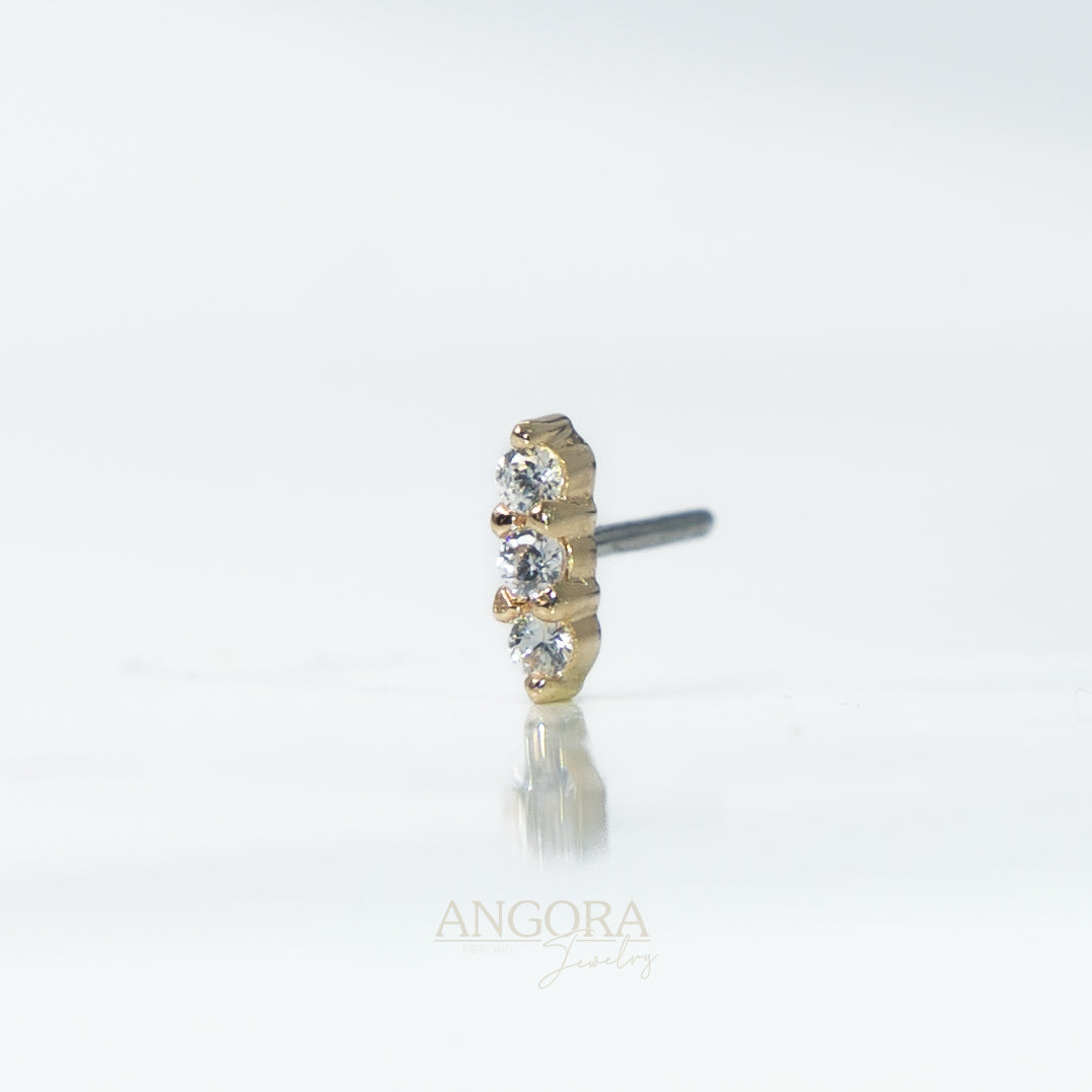 Joyería para piercings Sweet Sand, pequeño broche de verano en oro macizo de 14 quilates.