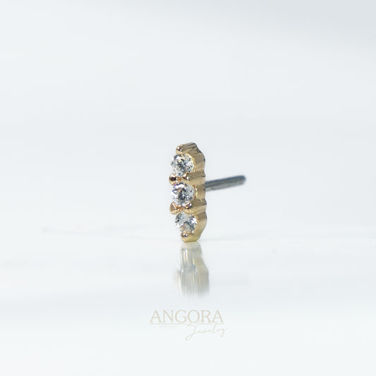 Joyería para piercings Sweet Sand, pequeño broche de verano en oro macizo de 14 quilates.