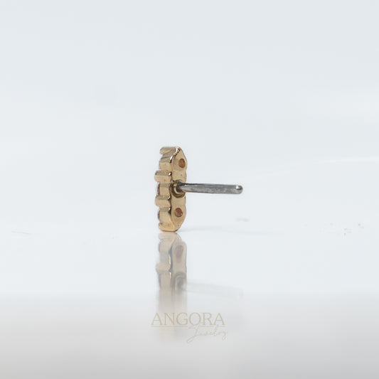 Joyería para piercings Sweet Sand, pequeño broche de verano en oro macizo de 14 quilates.
