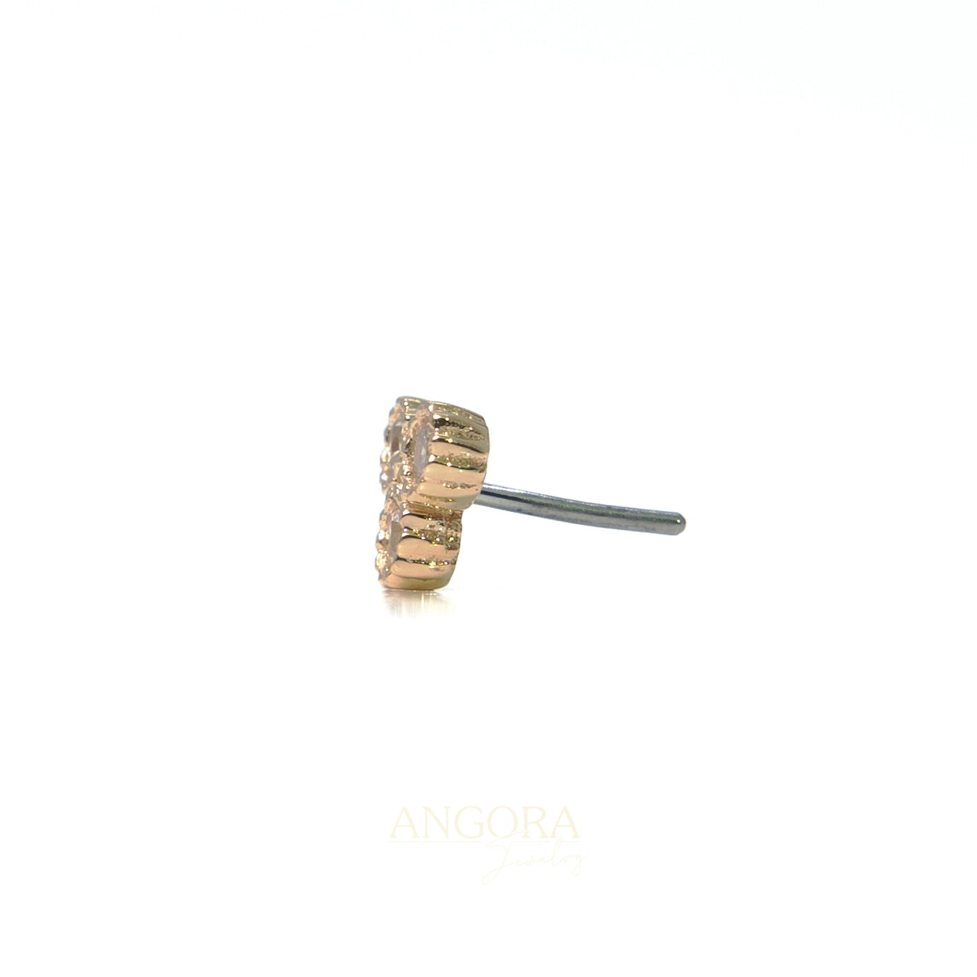 Joyería piercing Mi Sol, Pequeño Verano Push Pin oro macizo 14k