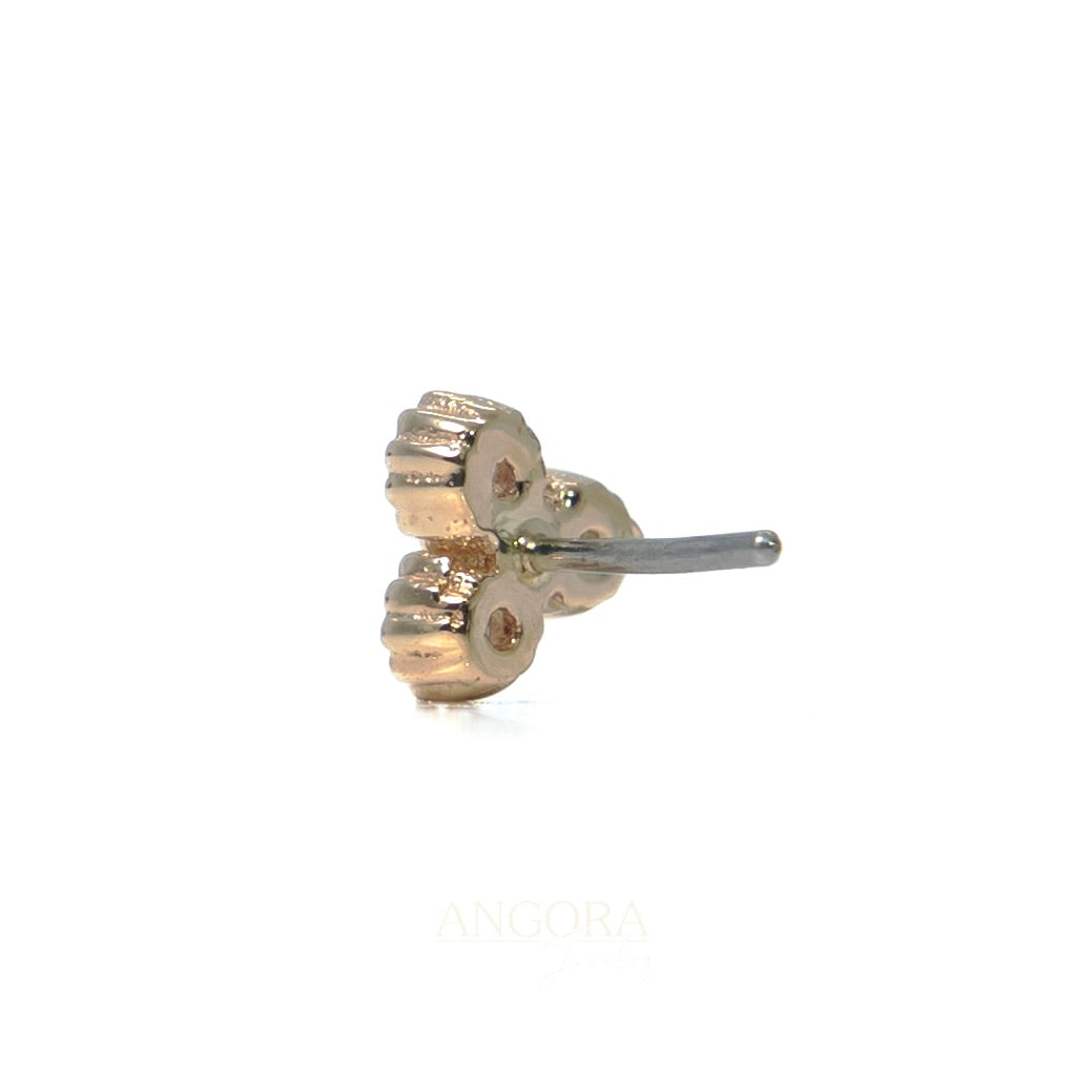 Joyería piercing Mi Sol, Pequeño Verano Push Pin oro macizo 14k