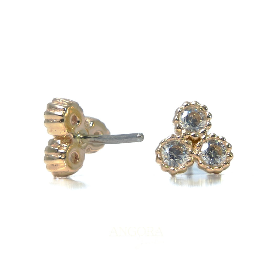 Joyería piercing Mi Sol, Pequeño Verano Push Pin oro macizo 14k