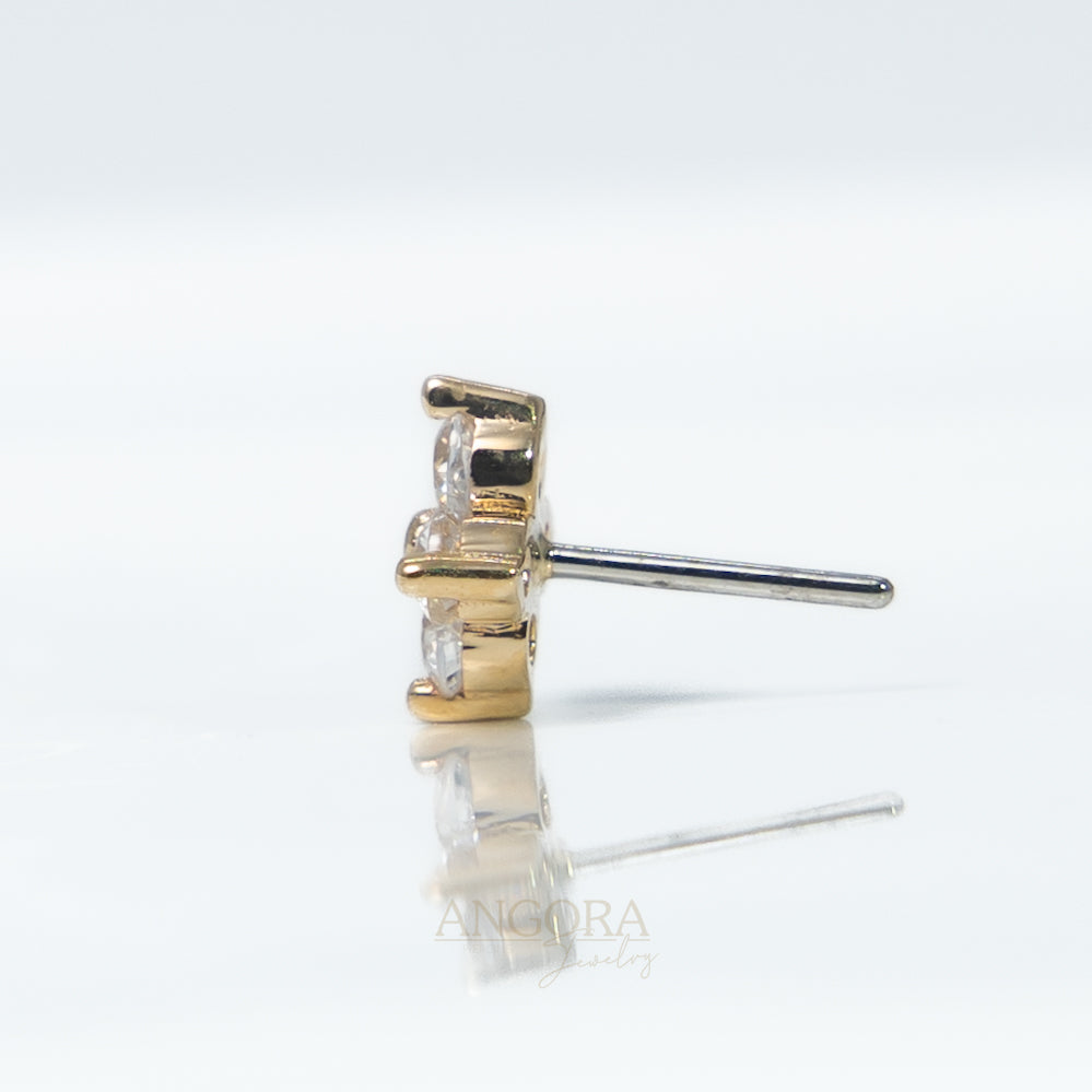 Joyería piercing Mi estrella, Little Summer Push Pin oro macizo 14k