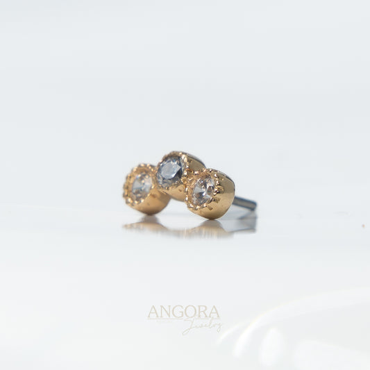 Joyería para piercings Blue Sea, pequeño broche de verano en oro macizo de 14 quilates