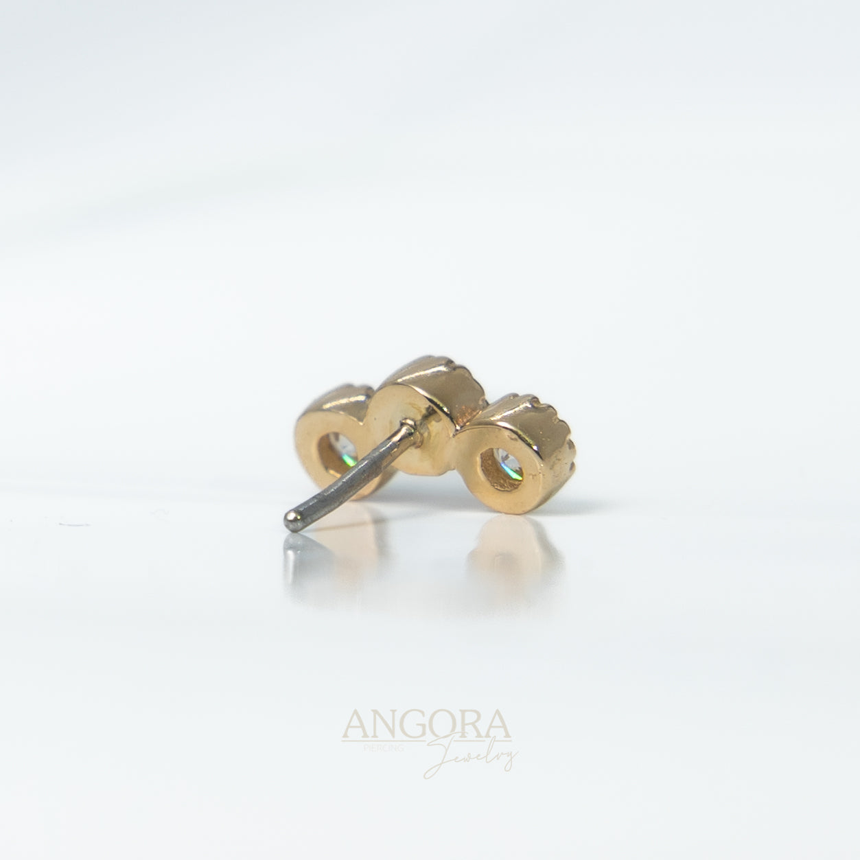Joyería para piercings Blue Sea, pequeño broche de verano en oro macizo de 14 quilates