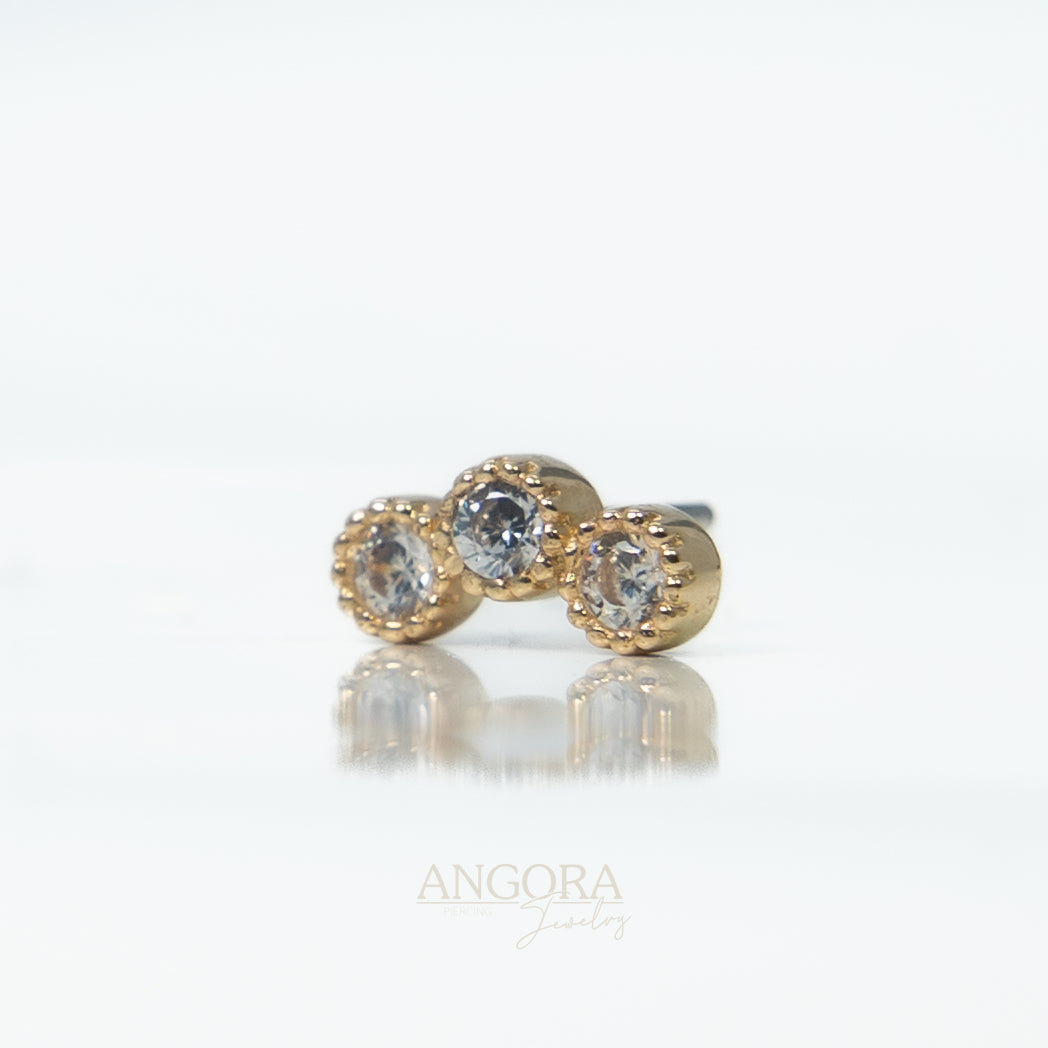 Joyería para piercings Blue Sea, pequeño broche de verano en oro macizo de 14 quilates