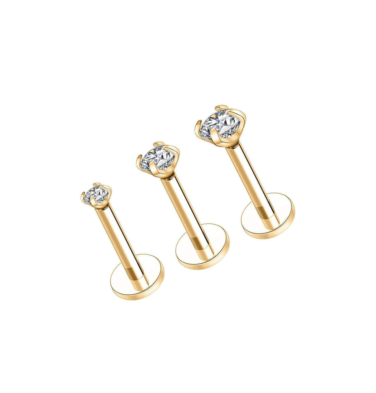 Cubic gold push pin