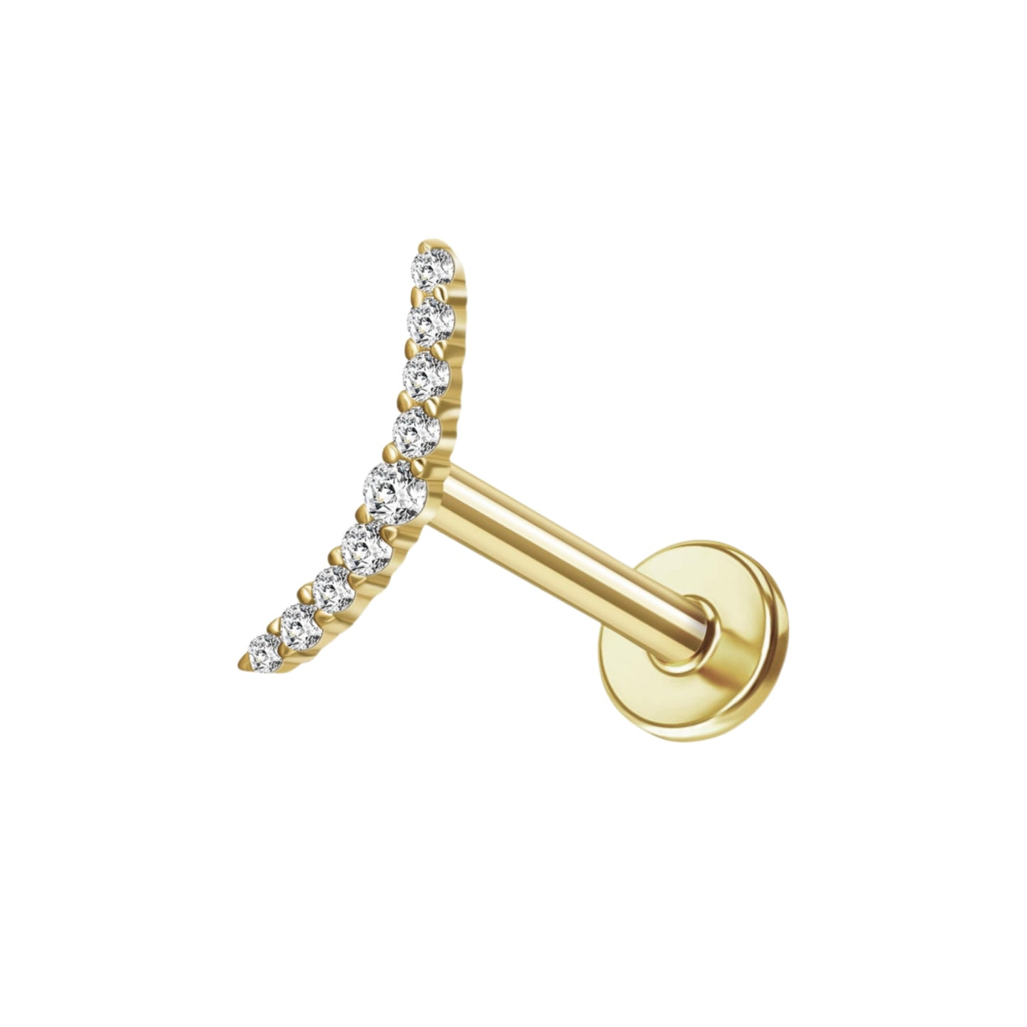 Mini piercing de lujo en racimo de oro de 14 quilates