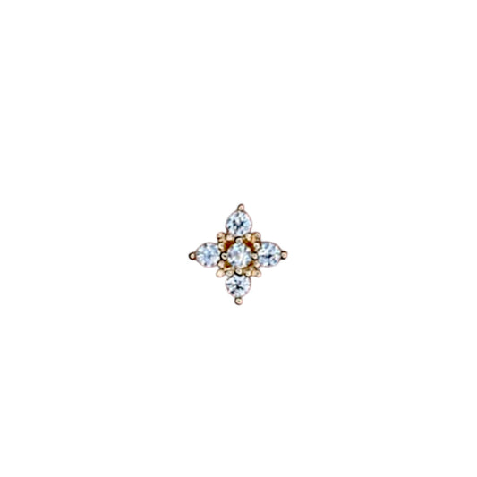 Joya de ojos lindos para piercing, oro macizo de 14k