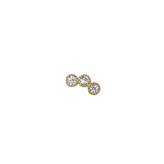 Joyería para piercings Blue Sea, pequeño broche de verano en oro macizo de 14 quilates