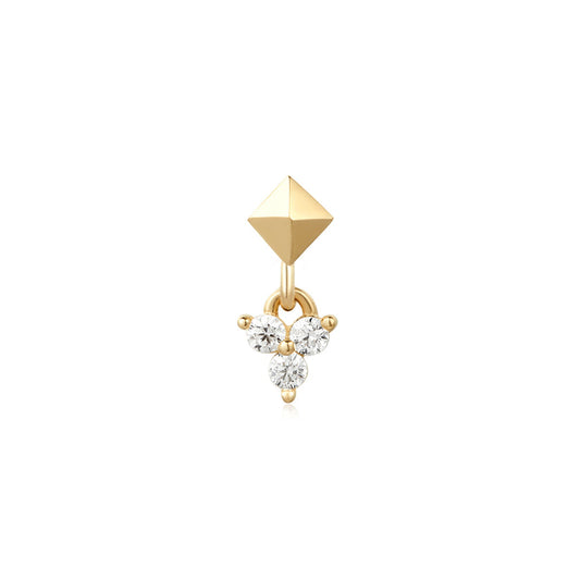 Posh-threadless end solid gold 14k ember