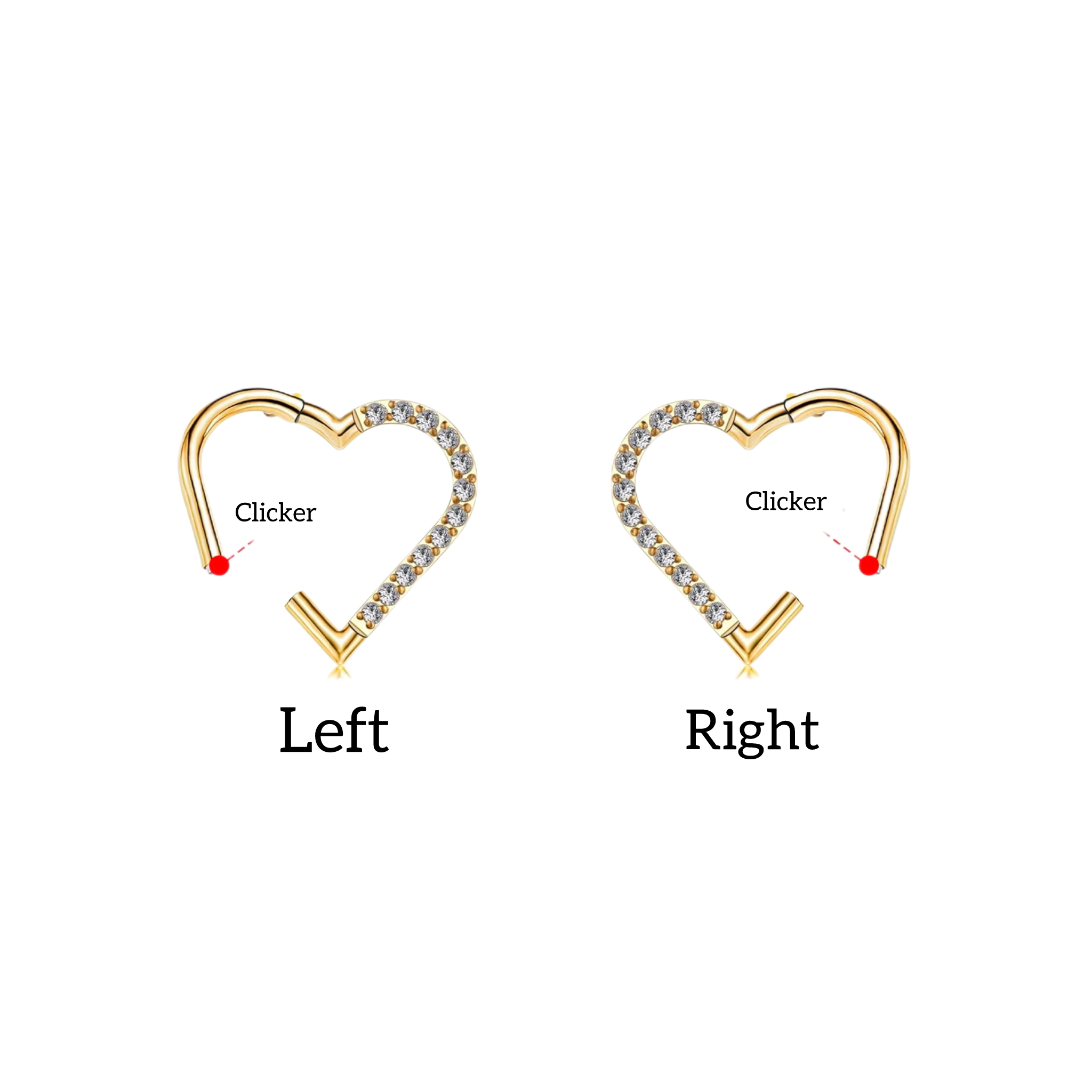 Clicker corazón circonitas