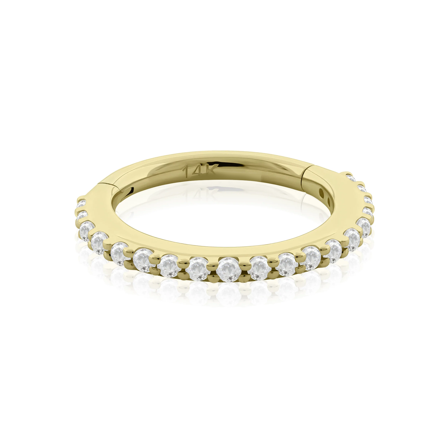 Clicker Side hoop Multijewelry Zirconia 14k Solid Gold