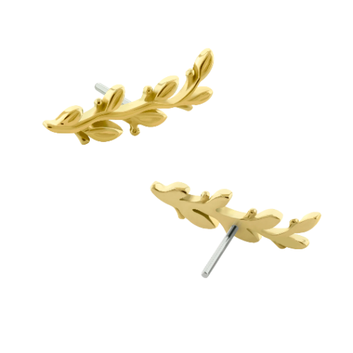 Tree Branch Pin Push 14k Solid Gold