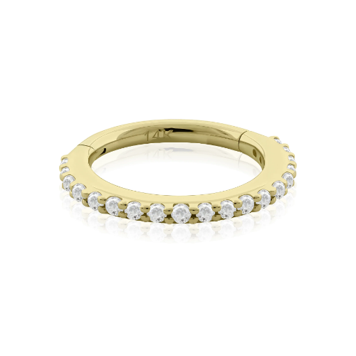 Clicker Side Multijewelry Zirconia 14k Solid Gold