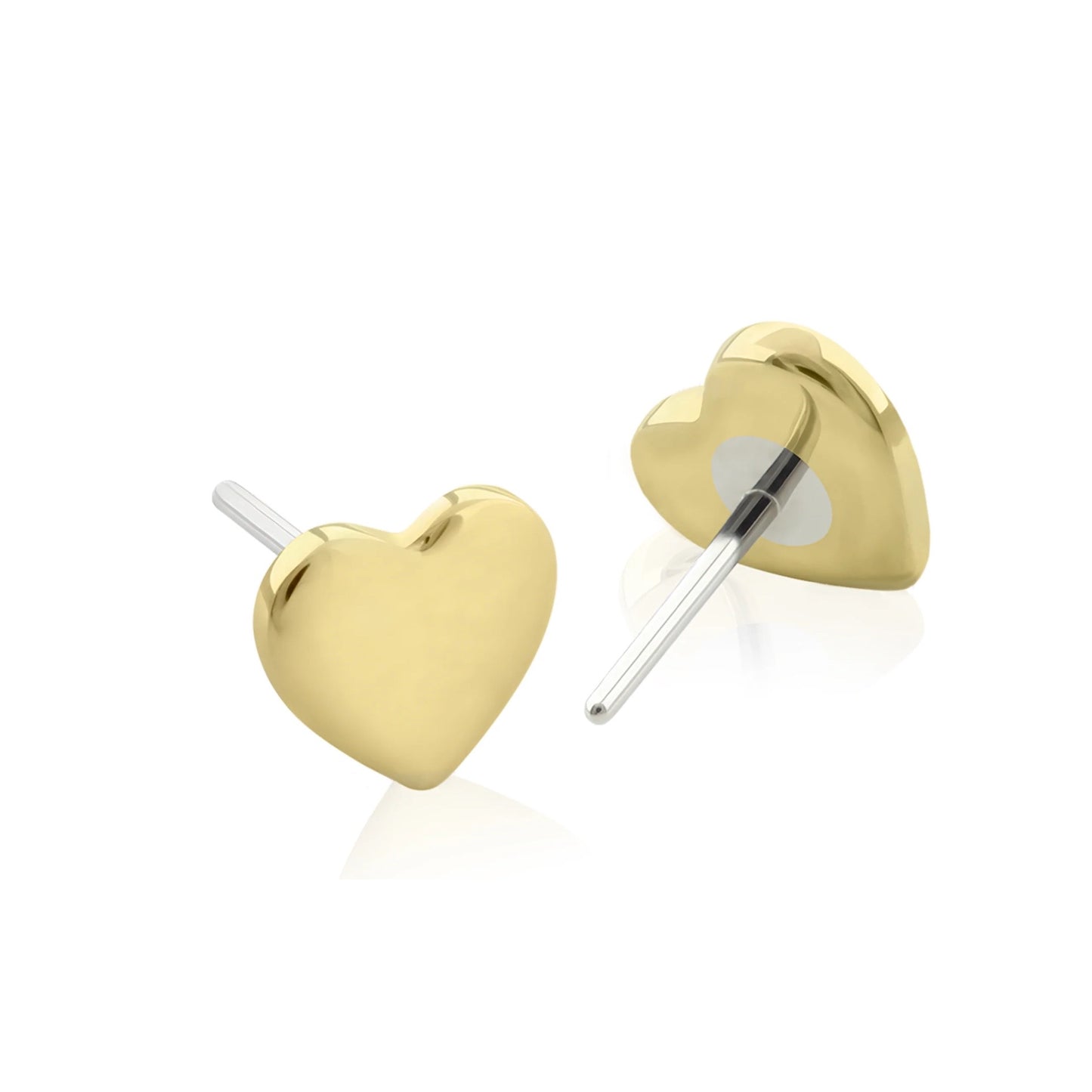Heart Pin Push 14k Solid Gold