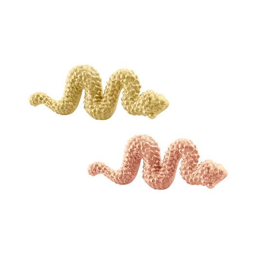 Prendedor con forma de serpiente de oro macizo de 14 k