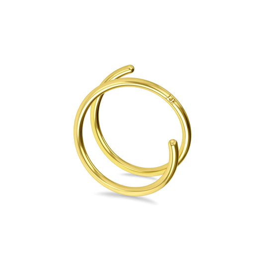 Double Hoop Gold 14k